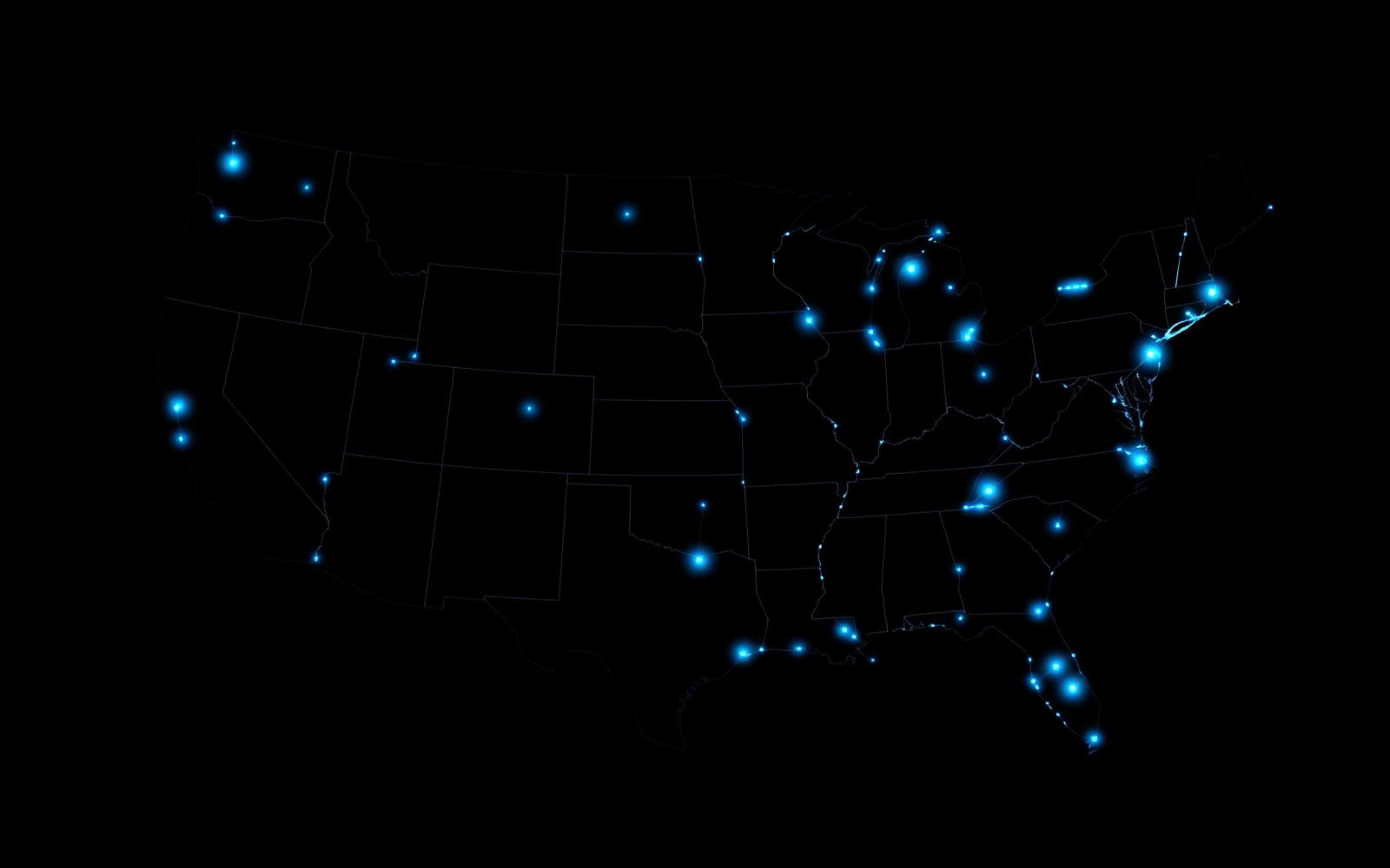 US metro coverage map
